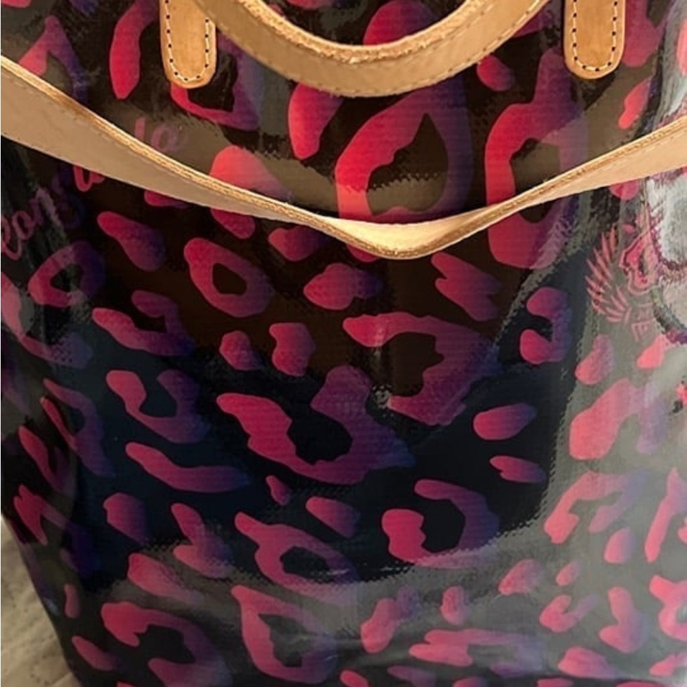 Consuela Pink and Purple Backpack with Vibrant Leopard Print - Picture 4 of 8
